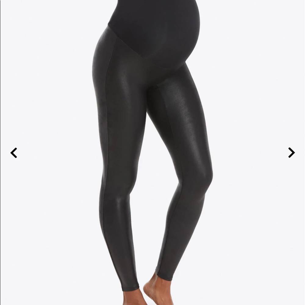 Spanx Mama Faux Leather Maternity Leggings